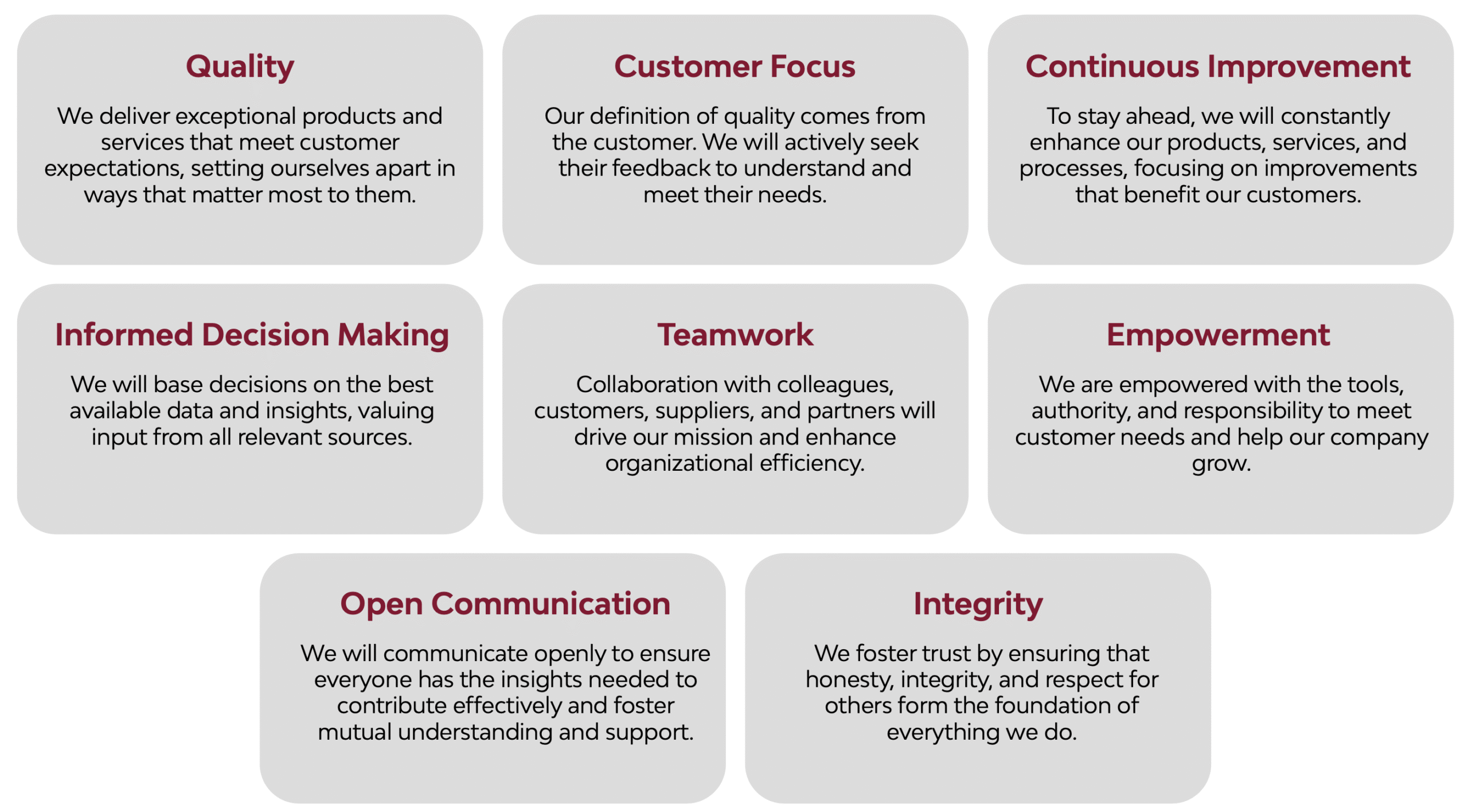Work Principles ABOUT US